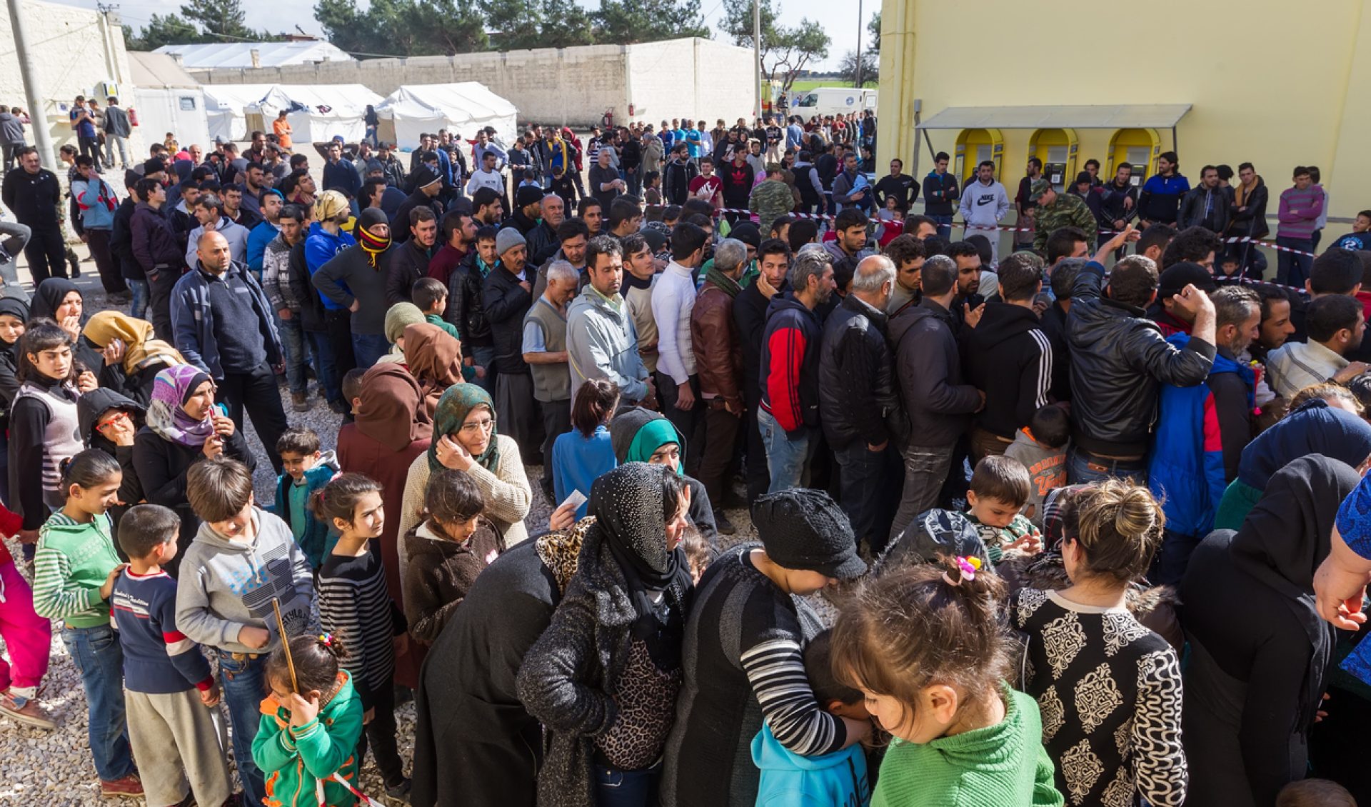 Refugees  living in tents in the center relocation Diavata